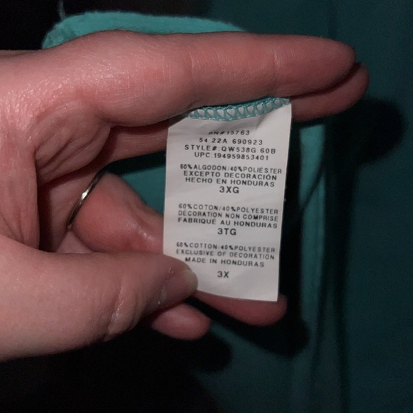 Champion Boxy Fit Short Sleeve T Shirt 3X Teal Blue Crew Neck Used - Picture 5 of 5